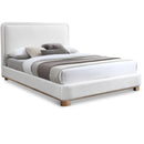 Meridian Nolita Cream Linen Textured Fabric Full Bed IMAGE 1
