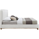 Meridian Nolita Cream Linen Textured Fabric Full Bed IMAGE 4
