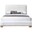 Meridian Nolita Cream Linen Textured Fabric King Bed IMAGE 3