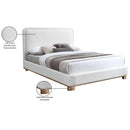 Meridian Nolita Cream Linen Textured Fabric King Bed IMAGE 8