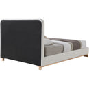 Meridian Nolita Cream Linen Textured Fabric Queen Bed IMAGE 5