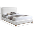 Meridian Nolita Cream Linen Textured Fabric Queen Bed IMAGE 7
