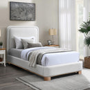 Meridian Nolita Cream Linen Textured Fabric Twin Bed IMAGE 2