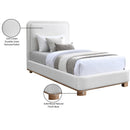 Meridian Nolita Cream Linen Textured Fabric Twin Bed IMAGE 8