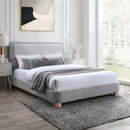  Color_Grey/ Natural  Size_King  -- Nolita Grey Linen Textured Fabric Upholstered King Bed IMAGE 2