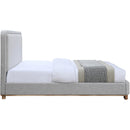 Meridian Nolita Grey Linen Textured Fabric King Bed IMAGE 4