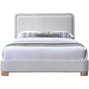 Meridian Nolita Grey Linen Textured Fabric Queen Bed IMAGE 3
