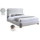 Meridian Nolita Grey Linen Textured Fabric Queen Bed IMAGE 8