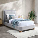  Color_Grey/ Natural  Size_Twin  -- Nolita Grey Linen Textured Fabric Upholstered Twin Bed IMAGE 2