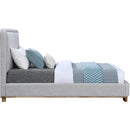  Color_Grey/ Natural  Size_Twin  -- Nolita Grey Linen Textured Fabric Upholstered Twin Bed IMAGE 4