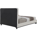  Color_Black/ Cream Size_King -- Nolita Cream Linen Textured Fabric Upholstered King Bed IMAGE 5