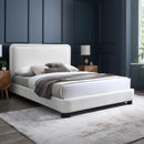 Meridian Nolita Cream Linen Textured Fabric Queen Bed IMAGE 2