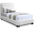  Color_Black/ Cream Size_Twin -- Nolita Cream Linen Textured Fabric Upholstered Twin Bed IMAGE 1