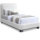 Meridian Nolita Cream Linen Textured Fabric Twin Bed IMAGE 1