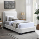  Color_Black/ Cream Size_Twin -- Nolita Cream Linen Textured Fabric Upholstered Twin Bed IMAGE 2