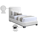 Meridian Nolita Cream Linen Textured Fabric Twin Bed IMAGE 8
