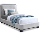  Color_Black/ Grey Size_Twin -- Nolita Grey Linen Textured Fabric Upholstered Twin Bed IMAGE 1