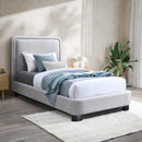  Color_Black/ Grey Size_Twin -- Nolita Grey Linen Textured Fabric Upholstered Twin Bed IMAGE 2