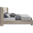  Meridian Penny Beige Linen Textured Fabric Upholstered Full Bed IMAGE 4
