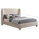  Meridian Penny Beige Linen Textured Fabric Upholstered Full Bed IMAGE 7