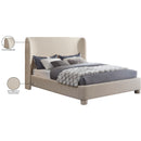  Meridian Penny Beige Linen Textured Fabric Upholstered Full Bed IMAGE 8