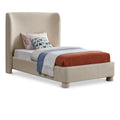  Color_Beige Size_Twin -- Meridian Penny Upholstered Platform Bed IMAGE 1