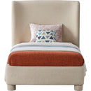  Meridian Penny Beige Linen Textured Fabric Upholstered Twin Bed IMAGE 3