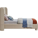  Meridian Penny Beige Linen Textured Fabric Upholstered Twin Bed IMAGE 4