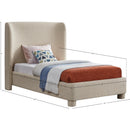  Meridian Penny Beige Linen Textured Fabric Upholstered Twin Bed IMAGE 7
