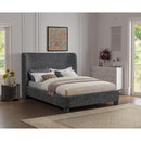 Meridian Penny Black Polyester Fabric Full Bed IMAGE 2