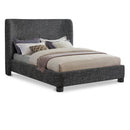 Meridian Penny Black Polyester Fabric King Bed IMAGE 1