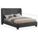 Meridian Penny Black Polyester Fabric King Bed IMAGE 7