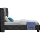 Meridian Penny Black Linen Textured Fabric Upholstered Twin Bed IMAGE 4
