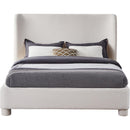  Meridian Penny Cream Linen Textured Fabric Upholstered Full Bed IMAGE 3