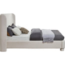  Meridian Penny Cream Linen Textured Fabric Upholstered Full Bed IMAGE 4