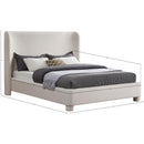  Meridian Penny Cream Linen Textured Fabric Upholstered Full Bed IMAGE 7