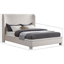 Meridian Penny Cream Linen Textured Fabric Full Bed IMAGE 7