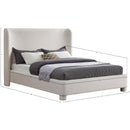  Meridian Penny Cream Linen Textured Fabric Upholstered King Bed IMAGE 7