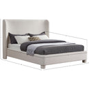 Meridian Penny Cream Linen Textured Fabric King Bed IMAGE 7