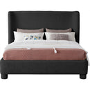 Meridian Penny Black Boucle Fabric Full Bed IMAGE 3