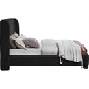Meridian Penny Black Boucle Fabric Full Bed IMAGE 4
