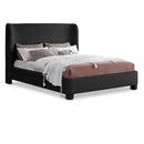 Meridian Penny Black Boucle Fabric King Bed IMAGE 1