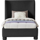  Meridian Penny Black Boucle Fabric Upholstered Twin Bed IMAGE 3