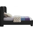  Meridian Penny Black Boucle Fabric Upholstered Twin Bed IMAGE 4