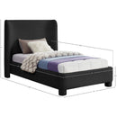  Meridian Penny Black Boucle Fabric Upholstered Twin Bed IMAGE 7