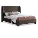  Meridian Penny Brown Boucle Fabric Upholstered Full Bed IMAGE 1