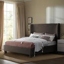  Meridian Penny Brown Boucle Fabric Upholstered Full Bed IMAGE 2