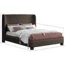  Meridian Penny Brown Boucle Fabric Upholstered King Bed IMAGE 7