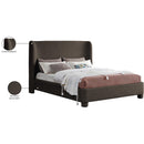  Meridian Penny Brown Boucle Fabric Upholstered King Bed IMAGE 8