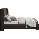  Meridian Penny Brown Boucle Fabric Upholstered Queen Bed IMAGE 4